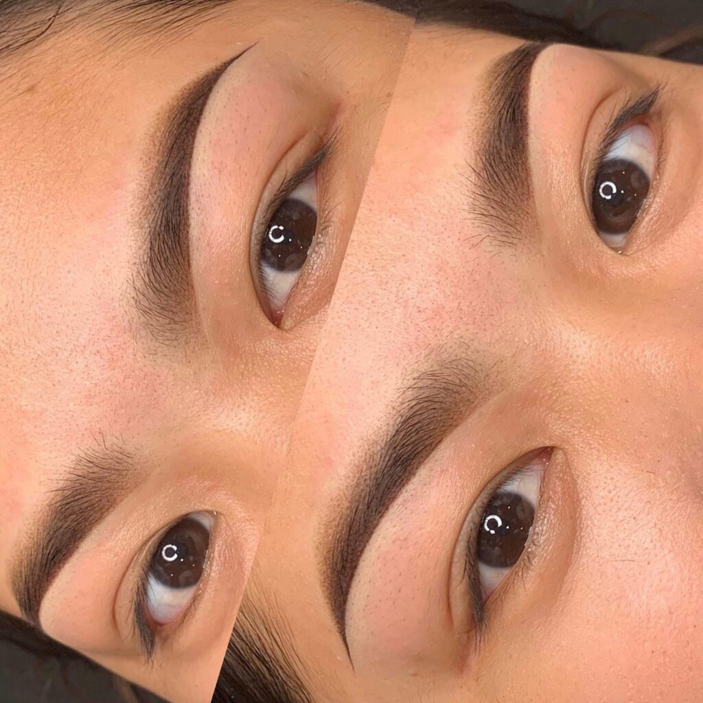 Augenbrauen Permanent Make-up Vorher-Nachher